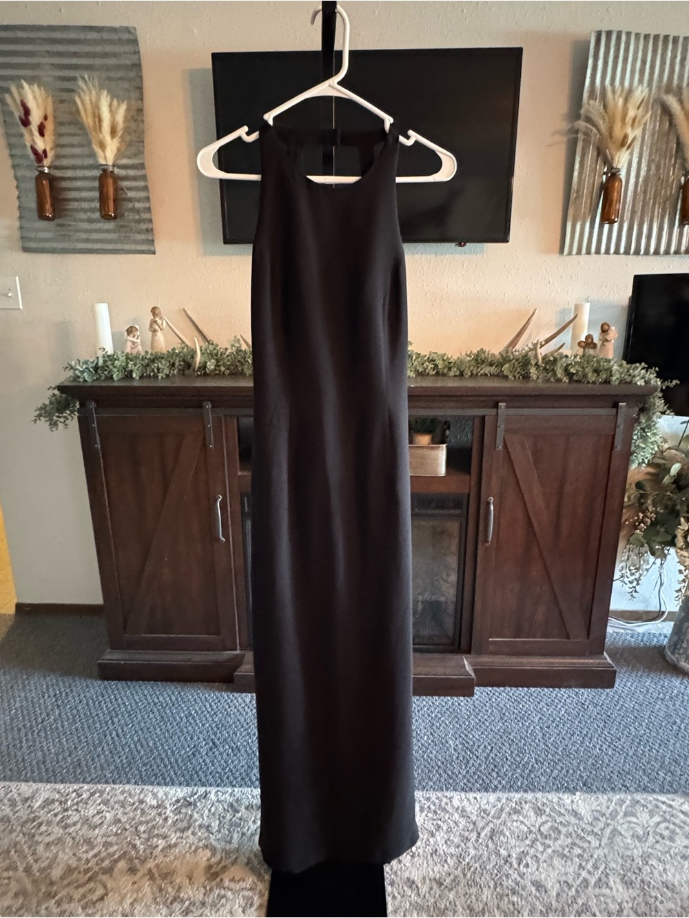 Sleek Black Halter Maxi Dress